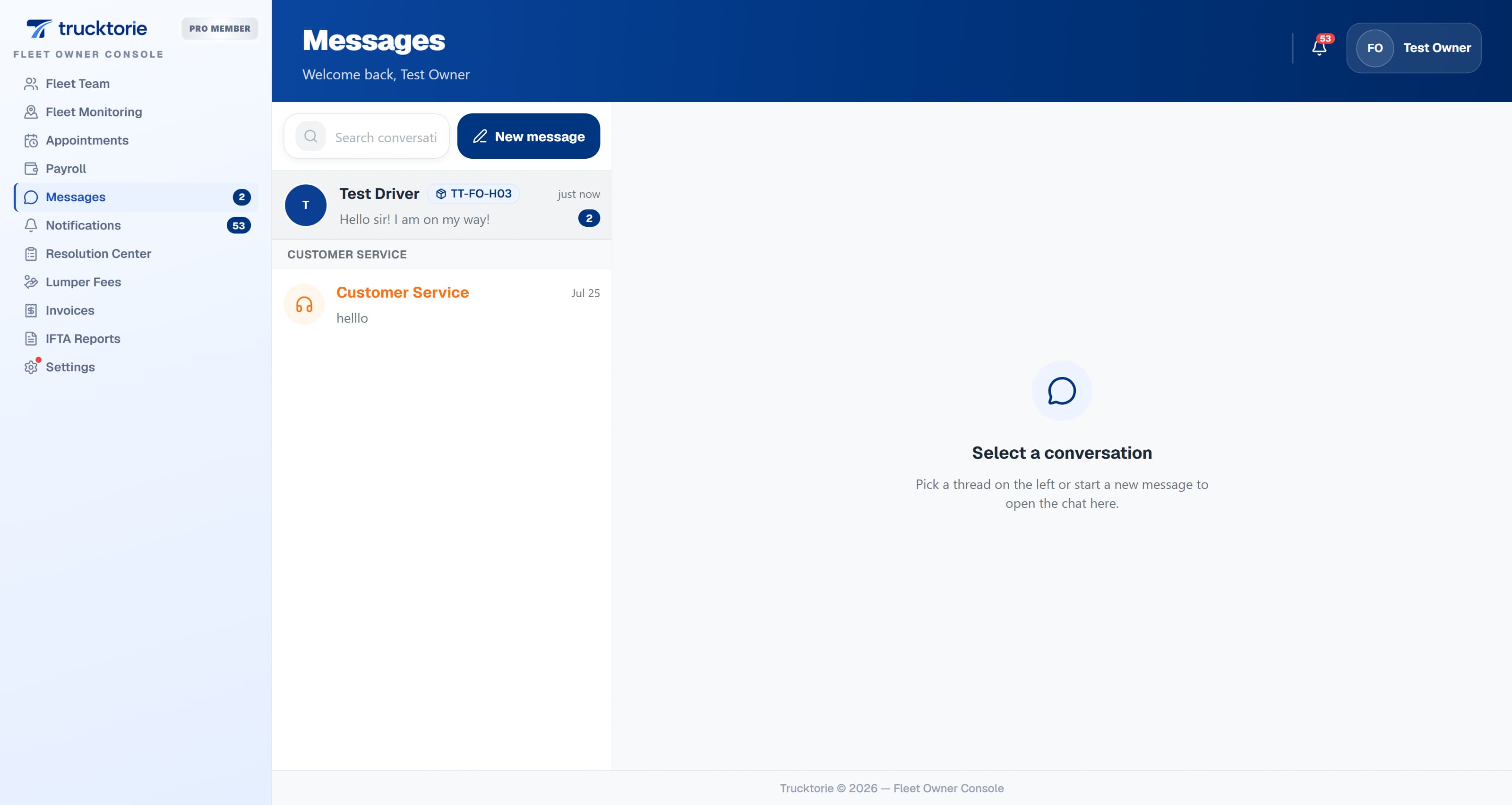 Load-context chat thread screen